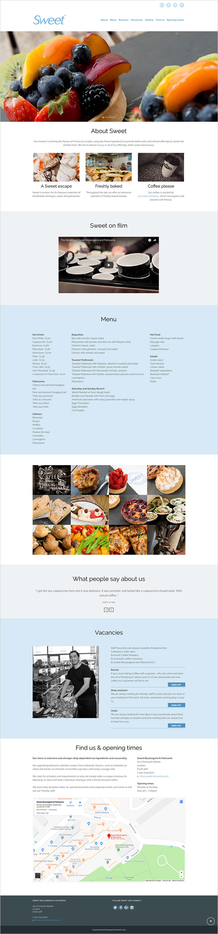 Sweet Boulangerie Homepage