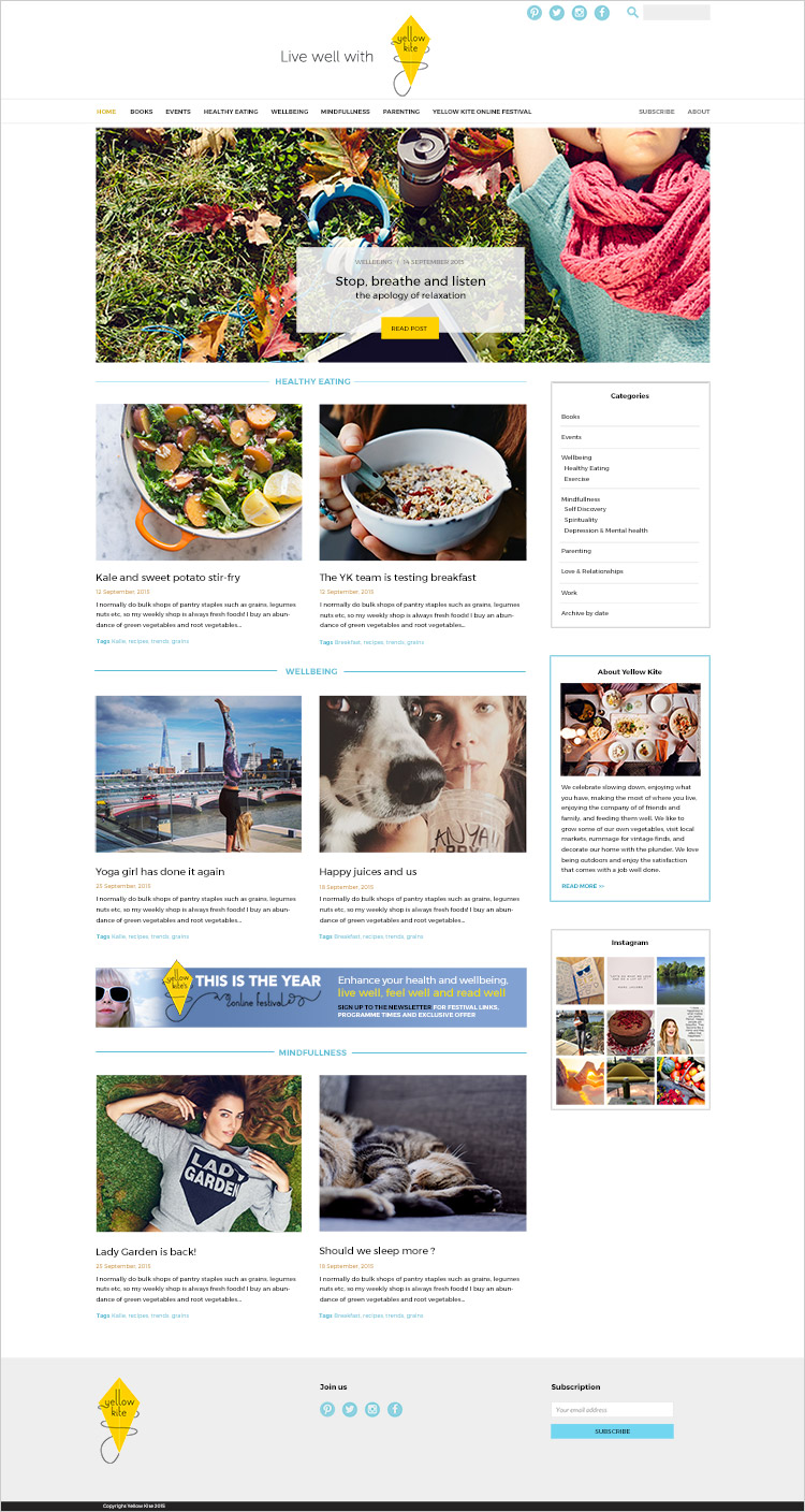 Yellow Kite Blog homepage